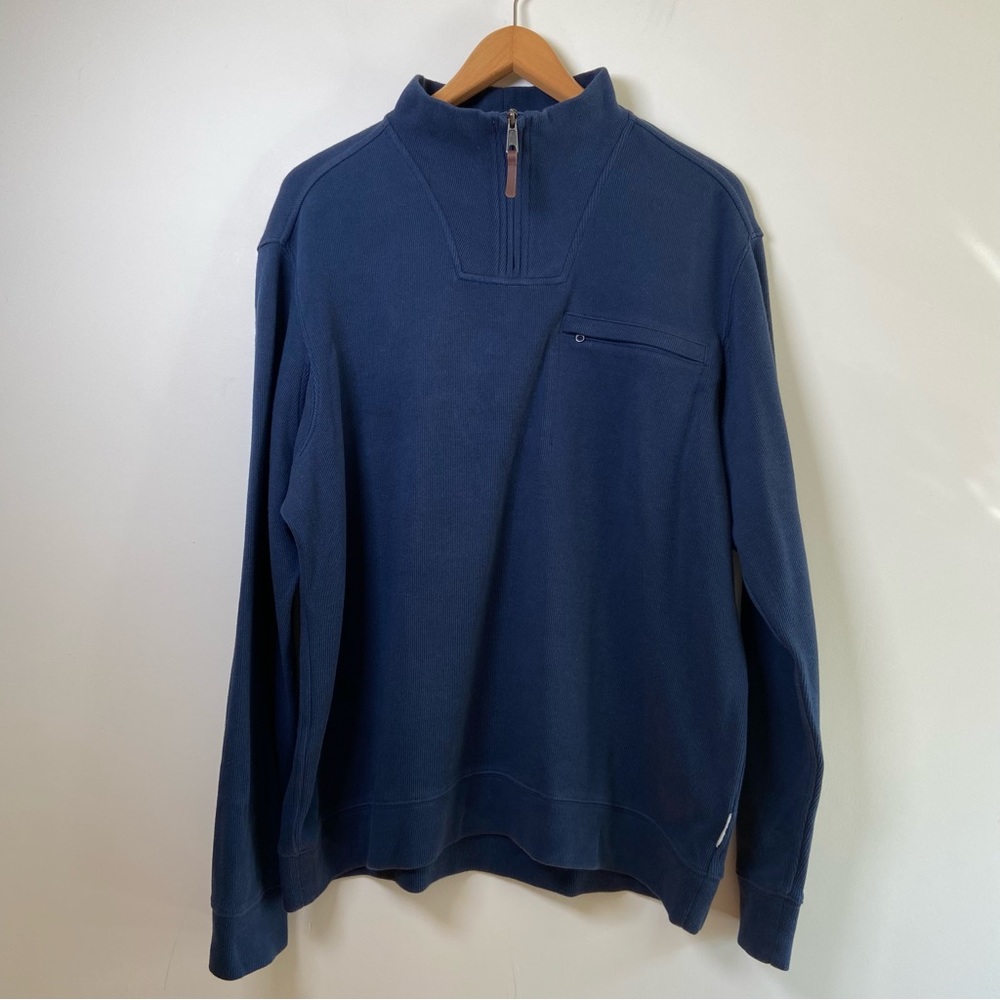Duluth Trading 1/4 Zip Cotton Sweatshirt XL Navy Blue